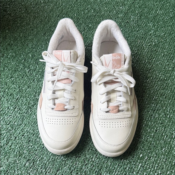 Reebok Women's Cream and Pink Sneakers - Picture 2 of 10